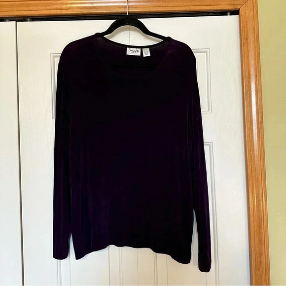 CHICO'S TRAVELERS LONG SLEEVE STRETCH WRINKLE FREE SHIRT - Picture 1 of 7